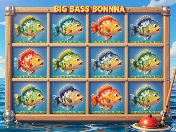 Big Bass Bonanza Slot mit Angel-Thema und Cartoon-Fischen
